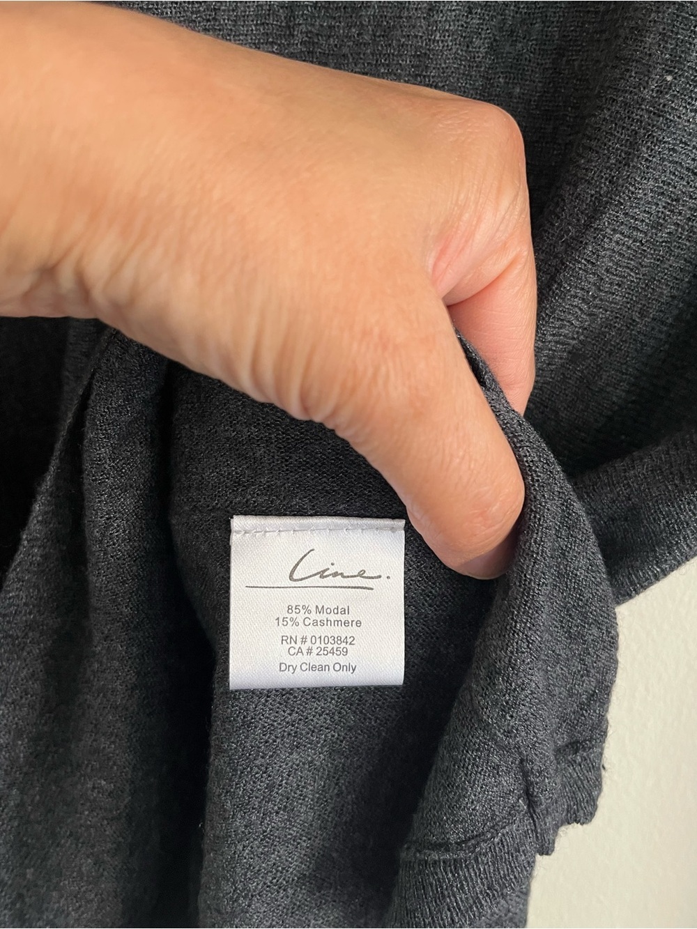 LINE Cashmere Blend Knitwear Sweater Gray Lightweight- Large PTP 22 inch - Picture 6 of 9